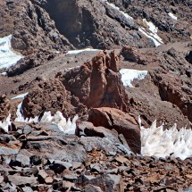 Penitent ice on the descent from Timesguida